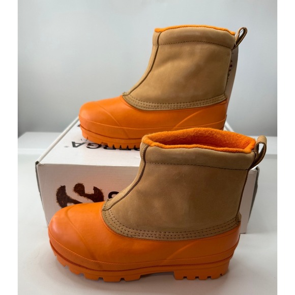 Superga Shoes - Superga Alpina 759-RBRNBKU Womens Boots Ocra Orange Nubuck Shearling Rubber‎ 7.5